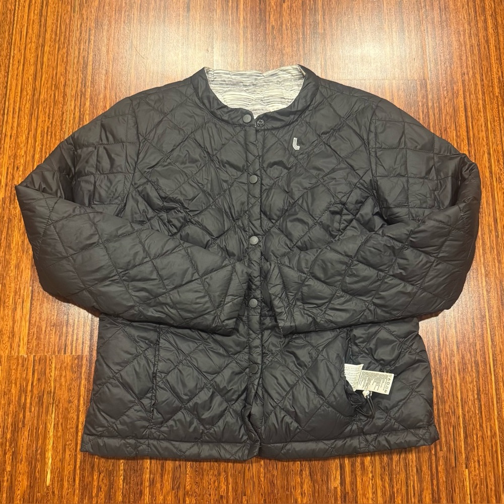 Lole Just Women Large Jacket Down Insulated Breathable Quilted Reversible EUC